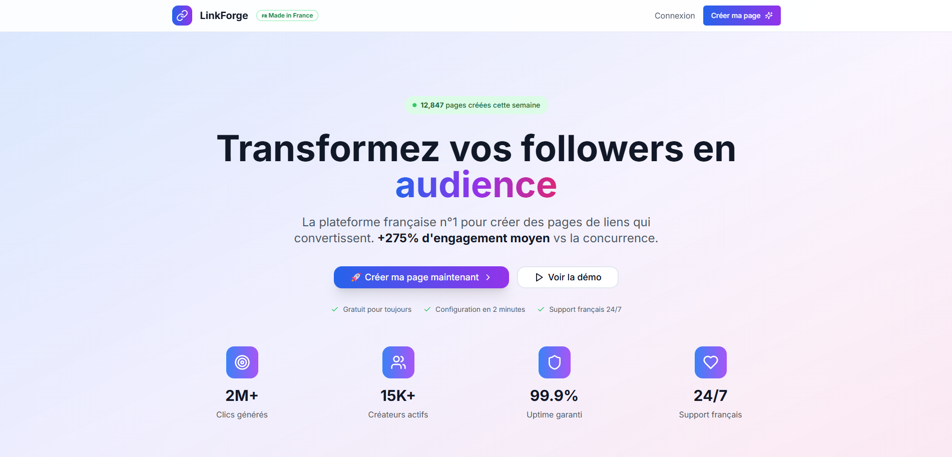 Screenshot du projet Linkforge